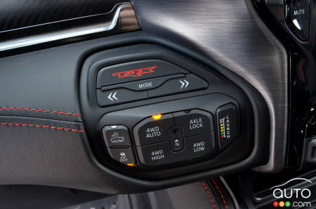 2021 Ram 1500 TRX, buttons for the drive modes and the Launch Control